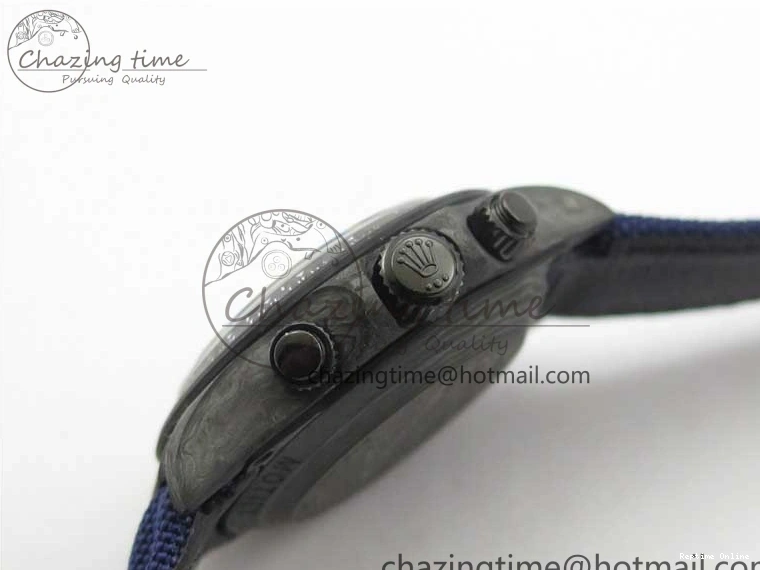 1222 Daytona DIW Carbon OMF Best Edition Blue Paint Dial on Deep Blue Nylon Strap A Tailored 2842